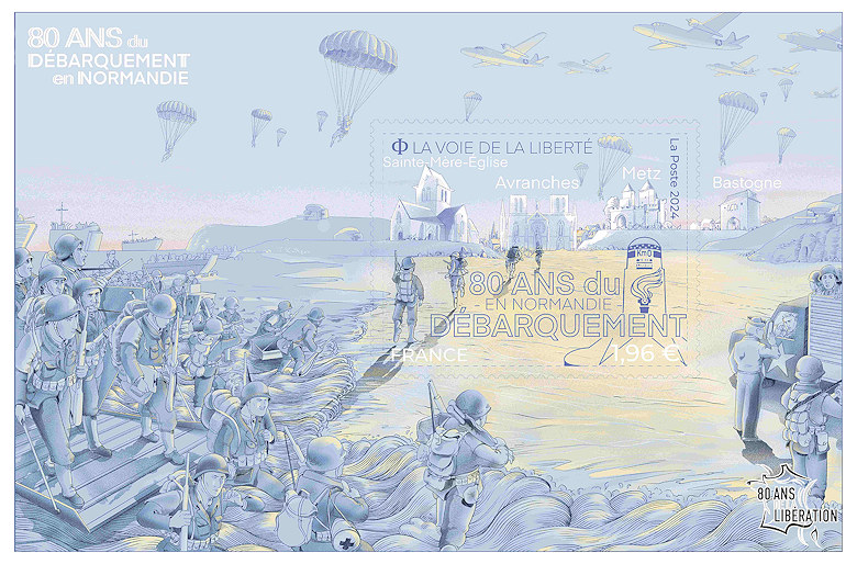 Image du timbre 80 ans du Débarquement en Normandie - La voie de la Liberté
-
La voie de la Liberté
-
Sainte-Mère-Église - Avranches - Metz - Bastogne