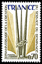 Image du timbre 30 anniversaire de la création du service de déminage