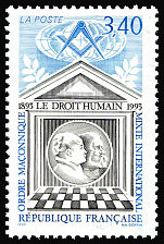 Image du timbre Le Droit Humain 1893-1993-Ordre maçonnique mixte international