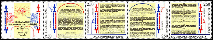Image du timbre Déclaration des Droits de l'Homme et du Citoyen - 26 août 1789 - Les préambule et les 12 articles