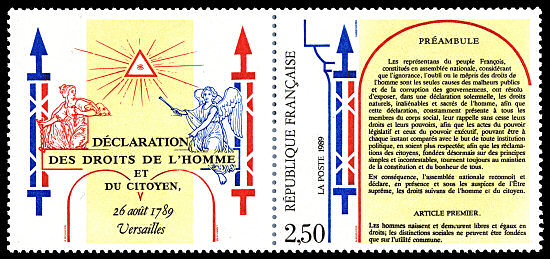 Image du timbre Versailles - 26 août 1789 - Préambule et article 1