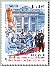 Image du timbre École nationale supérieure des Mines de Saint-Étienne  1816-2016