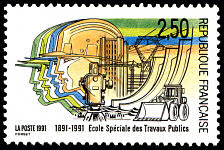Image du timbre Centenaire de l'Ecole Spéciale des Travaux Publics