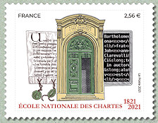 Image du timbre École Nationale des Chartes 1821-2021