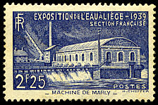 Image du timbre Exposition de l'eau à Liège - 1939-Section française  - Machine de Marly