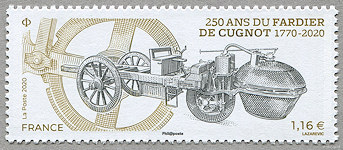 Image du timbre 250  ans du fardier de Cugnot 1770-2020