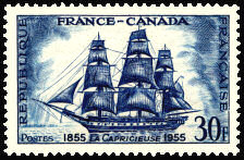 Image du timbre France Canada, La Capricieuse - 1855-1955