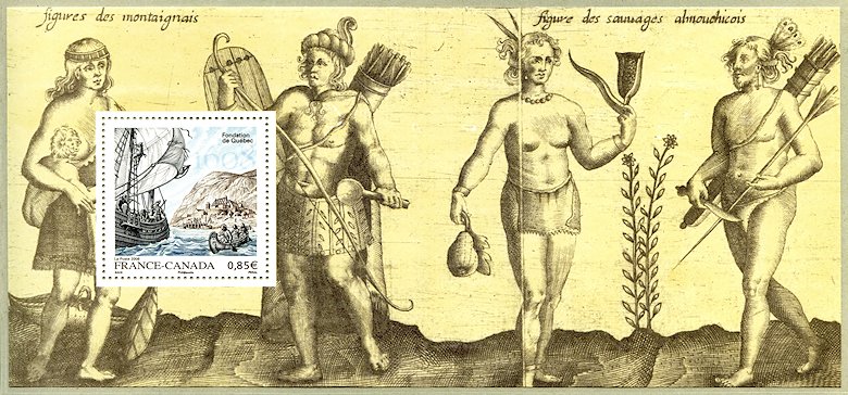 Image du timbre Fondation de Québec 1608 - La foire des fourrures