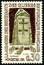 Image du timbre A la mémoire des résistants des Glières