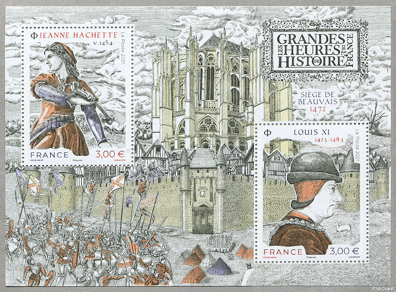 Image du timbre Jeanne Hachette v 1554 - Louis XI 1423-1483