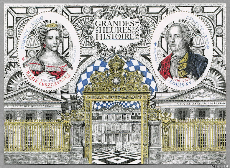 Image du timbre Louis XV (1710-1774) et Marie Leszczynska (1703-1768)
