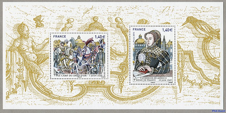 Image du timbre Souvenir philatélique  Catherine de Médicis - Le Camp du Drap d’Or