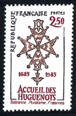 Image du timbre Accueil des Huguenots 1685-1985Tolérance - Pluralisme - Fraternité 