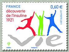 Image du timbre Découverte de l'insuline 1921