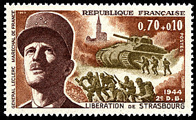 Image du timbre Libération de Strasbourg par le général Leclerc