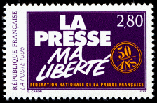 Image du timbre La presse, ma liberté -  50 ans