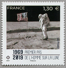 Image du timbre 1969 - 2019 Premier pas de l'Homme sur la Lune
