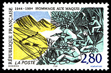 Image du timbre Hommage aux  Maquis 1944-1994