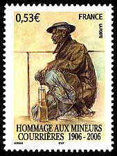 Image du timbre Hommage aux mineursCourrières 1906-2006