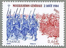 Image du timbre Mobilisation générale 2 août 1914