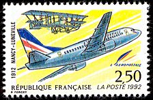 Image du timbre 1ére liaison postale aérienne Nancy-Lunéville