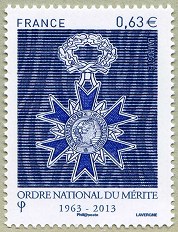Image du timbre Ordre National du Mérite 1963 - 2013