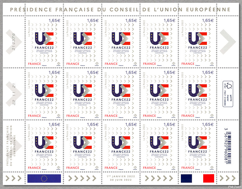 Image du timbre Présidence française du Conseil de l'Union européenne