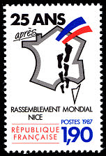 Image du timbre 25 ans après, rassemblement mondial Nice