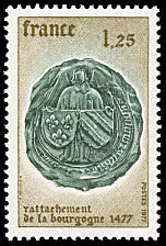 Image du timbre Rattachement de la Bourgogne 1477 - 1977