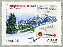 Image du timbre Rattachement de la Savoie à la France-Traité de Turin 1860