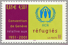 Image du timbre HCR-Convention de Genève relative aux réfugiés 1951-2001