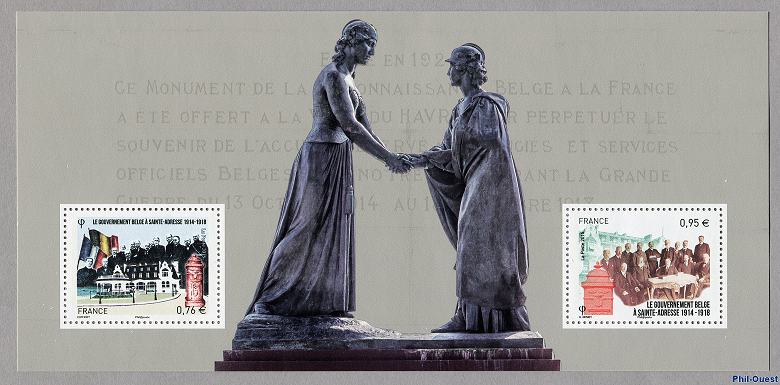 Image du timbre Le gouvernement belge à Sainte-Adresse - 0,76 € et 0,95 €