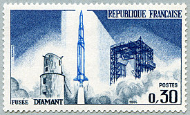 Image du timbre Mise sur orbite du 1er satellite françaisFusée Diamant