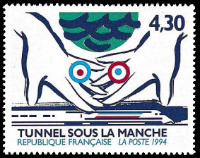 Image du timbre Mains et TGV à 4,30F