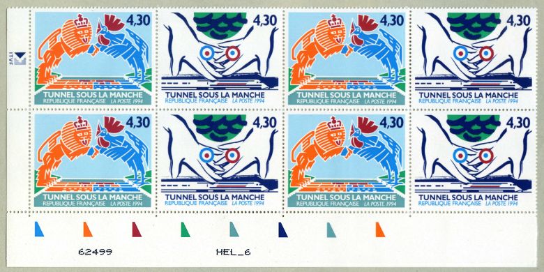Image du timbre Feuille de 8 timbres  à 4,30F