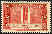 Image du timbre Vimy Monument canadien 75c