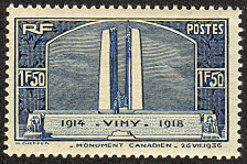 Image du timbre Vimy Monument canadien 1F50