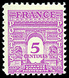Image du timbre Arc de Triomphe de Paris 5c lilas-rose