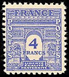 Image du timbre Arc de Triomphe de Paris 4F bleu