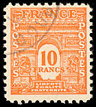 Image du timbre Arc de Triomphe de Paris 10F orange