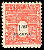 Image du timbre Arc de Triomphe de Paris 1,50F rouge et noir