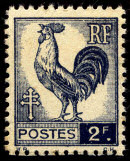Image du timbre 2 F gris bleu-noir