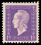 Image du timbre 1F lilas