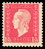 Image du timbre 1F50 rose vif