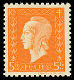 Image du timbre 5F orange