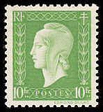 Image du timbre 10F vert clair