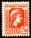 Image du timbre 2F40 vermillon
