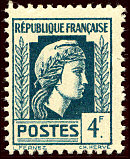 Image du timbre 4 F bleu clair
