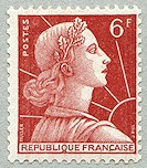 Image du timbre Marianne de Muller, 6 F brun-rouge