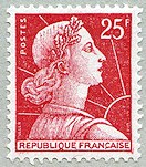 Image du timbre Marianne de Muller, 25 F rouge